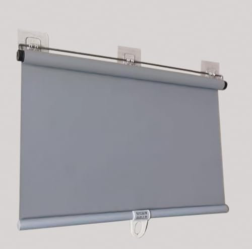 Blackout Roller Blinds for Windows, Retractable Suction Cup Curtain, Automatic Retractable Roller Shades,No Drilling, Privacy Roller Blinds for Office,Home,Grey-40 * 200cm
