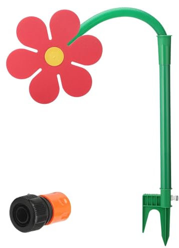 Pet Water Sprinkler Flower Summer - Crazy Dancing Flowers Sprinkler Funny Garden Sprinkler,Dog Puppy Hydration Cooling Outdoor Garden Wet Play Paddling Hose Connectable Keep Cool(Red)