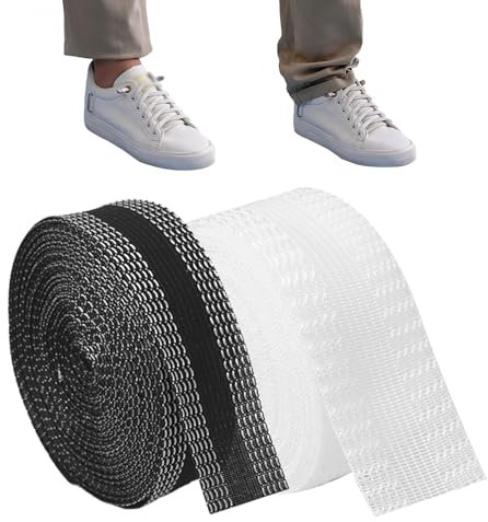 JUGNAW 2 Set Hemming Tape for Trousers 10M Extra Strong Wonder Web Iron-On Adhesive 2.5cm Wide Double-Sided No-Sew Hem Tape for Clothes, Curtains, and More - Includes Dark Gray and White