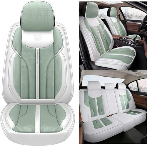 RWTECH Sitzbezüge Auto Autositzbezüge Universal Set für Citroen Xsara Picasso 20 HDI Auto Zubehör,Hellgrün