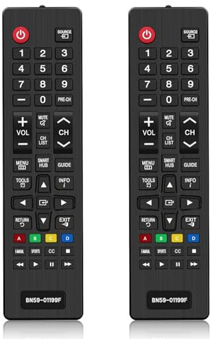 MIMIROOM 2Pcs Telecommande Universelle pour Samsung TV, BN59-01199F, BN59-01175N, AA59-00622A, AA59-00496A, Télécommande Universelle, Compatibile Samsung Smart TV 3D 4K LCD LED HDTV