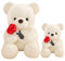 ERKANZHI Orsacchiotto di Peluche, Simpatico Peluche Orsacchiotto con Rosa, Regali di San Valentino con Orsetto di Peluche per Fidanzata Bianco 45 cm