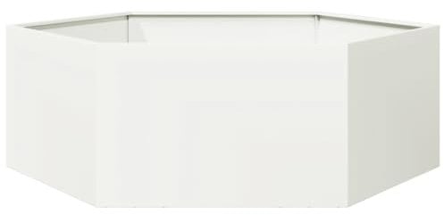 vidaXL Fioriera da Giardino Bianca Esagono 138x120x45 cm in Acciaio