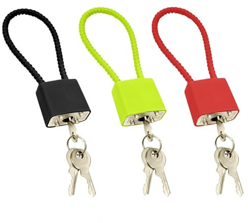 3pcs Wheelie Bin Lock,Small Padlock,Wheelie Bin Locks,bin Locks Wheelie,Bicycle Gym Cabinets Small Cable Padlock, Lock for Outside Wheelie Bin Suitcase School Gate.