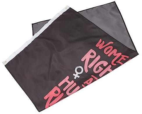 Polyester Frauenrechte Sind Menschenrechte Schwarz Rot, Flagge