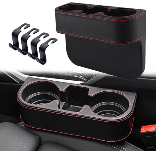 VBGURR Car Cup Holder Cup Holder for Cars, Car Drink Holders with 4 Hooks Anti-Slip Car Seat Cup Holder for Car Accessories(Black)