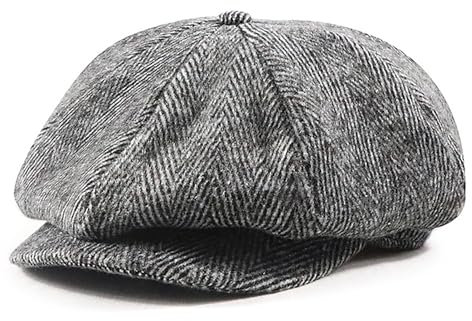 Herren Schiebermütze Baskenmützen Schirmmützen Barett Cap Retro Herringbone Bakerboy Newsboycap Gatsby Flat Cap 1920s Kostüm Accessoires Mütze