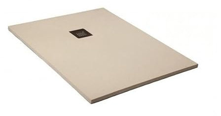 FRASCIO Duschwanne 70X80 cm Line Extra Slim Perlweiß Ral 1013 aus synthetischer Kunstharz und Marmorpulver mit kostenloser Abflussgarnitur
