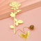Drawelry Golden Rose Metall Lesezeichen mit Schmetterling Anhänger Geschenkbox Bookmark Rosenblüte Metallpressung Aushöhlen Lesezeichen Valentinstags Geschenke für Damen, Mädchen, Freundin, Mutter
