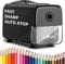 Zmol Electric Pencil Sharpeners,Heavy Duty Classroom Sharpeners for Colored Pencil,Auto Stop/ 3 Modes to Choose/Super Sharp&Fast/Safe to Kids Automatic Sharpener (Black)