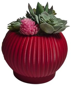 3DByEma Modern 3D Printed Succulent Planter, Stylish Rune Design Plant Pot with Drainage, Indoor Garden Container - Home Office Desk Decor Gift