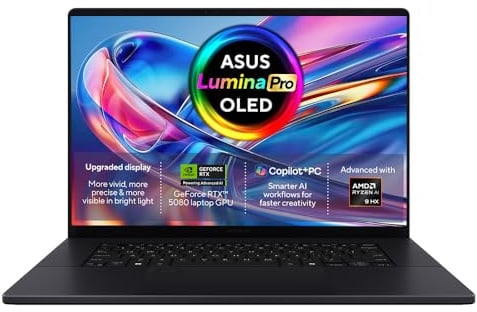 ASUS ProArt P16 H7606WX Copilot+ Laptop | NVIDIA GeForce RTX 5080 | 2TB SSD | AMD Ryzen AI 9 HX 370 | 64GB RAM | 16.0 3K (3840X2400) 700nits OLED Touchscreen | Windows 11 Home