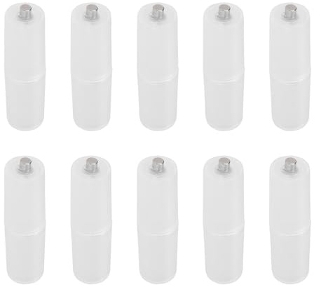Akozon 10Pcs AAA Zu Aa Größe Zelle Batterie Konverter Adapter Transparent Halter Fall Switcher (Transparent)
