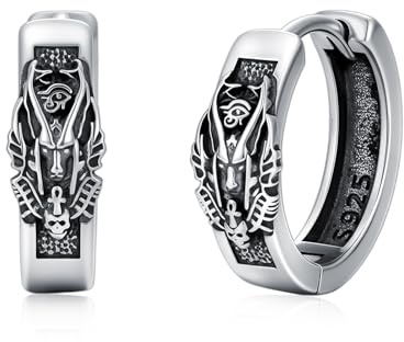 925 Sterling Silber Wikinger Creolen für Männer Damen Wikinger Schmuck | Silber/Schwarze/Gold Ohrringe Wikinger Schmuck Geschenke(mit Geschenkbox)