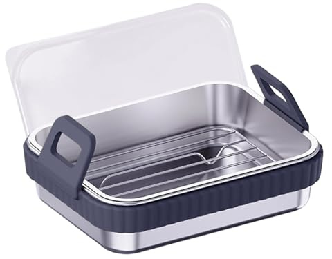 Bandeja para freidora de aire – Bandeja de horno de 20 cm, cesta de malla resistente al calor | Recipiente de metal robusto apto para horno para la preparación de alimentos crujientes, comedor