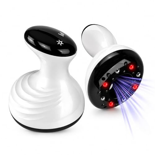 4-in-1 Electric Gua Sha Massager, Lymphatic Drainage & Anti Cellulite Massager with 9 Suction Levels and Heat Therapy, Rechargeable Cupping Massage Tool for Back, Neck, Legs & Belly (A)