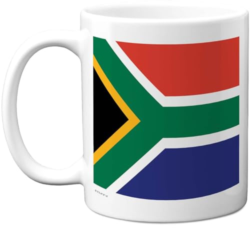 Stuff4 South Africa Flag Mug, Bold Patriotic Design | Brighten Up Your Tea Breaks, 11oz Ceramic Gloss Mug
