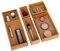 Seville Classics Bacs de rangement en bambou de qualité supérieure pour argenterie, garde-manger, placard, bureau, stylos, ustensiles, maquillage, tasse K, bambou, ensemble de bacs avec séparateurs (5