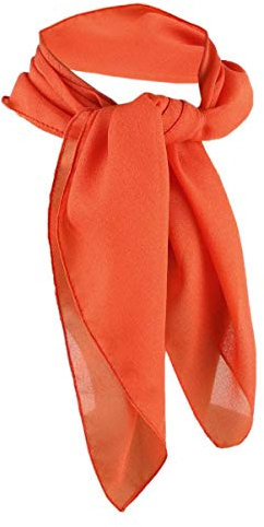 TigerTie Damen Chiffon Nickituch in orange einfarbig unicolor - Halstuch Größe 50 cm x 50 cm