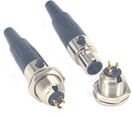 DIY 3-Pin Mini XLR-Stecker Audio Mikrofon Adapter mit Stecker Chassis Mount 2 Sets