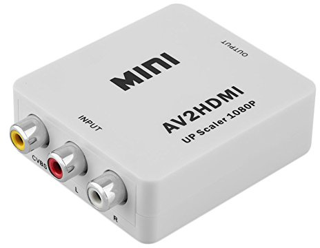 RGBS AV/RCA to HDMI, AV2HDMI Adapter AV CVBS Composite to HDMI Video Audio Converter 1080P Support PAL/NTSC Format for PS2, PS3, Set Top TV Box, STB, VHS, Camera, DVD