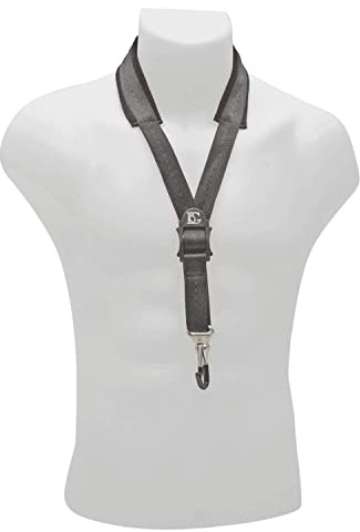 BG Saxophone Strap with Carabiner Hook Metal Grey Plastic for Saxophones Alt, Tenor, Baritone and Moving Polished, Metal Snap Hook, Saxophone Accessory, Instrument Strap