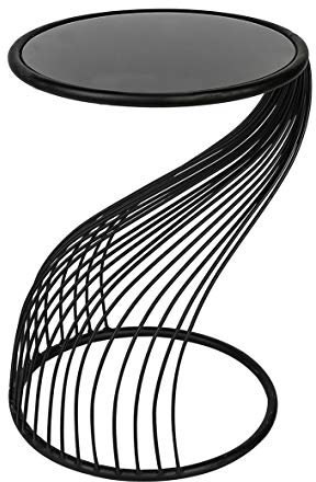 Casablanca Beistelltisch Ray schwarz,Met/GlasH.54cm