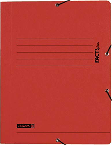 Baier & Schneider Brunnen 102015420, Sammelmappe für A4, Hochwertiger Pressspankarton 375 g/m², 0, 4 mm dick, Fact!Plus, 10 Stück rot