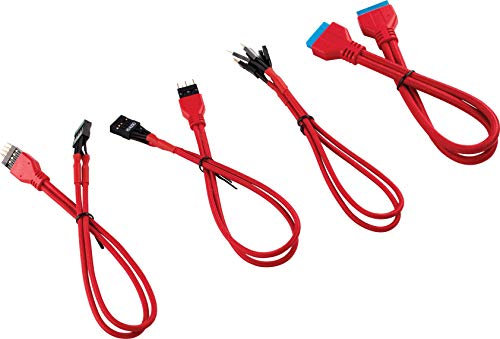 Corsair 30 cm Red Premium Braided Sleeved Front Panel Extension Kit