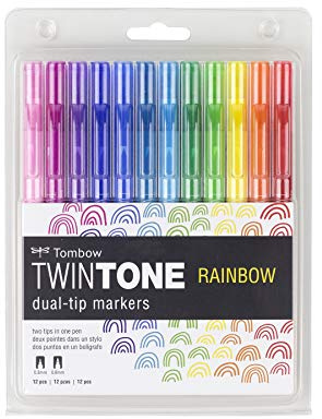 Tombow AMERICAN INC. Markers TWINTONE Rainbow, One Size