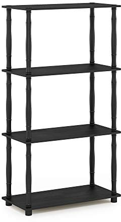 Furinno Turn-N-Tube Scaffale Multifunzione con Ripiani, Legno ingegnerizzato, Nero (Americano/Black), Taglia Unica