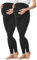 Be Mammy Lote de 2 Legging Grossesse Femme Long Legging Maternité Confortable BE20-230 (Noir/Noir, M)