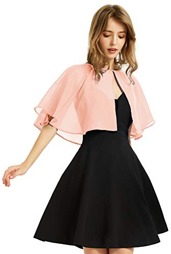Châle en mousseline de soie douce pour femme, pour robe de soirée, mariage, boléro, rose rouge, taille unique