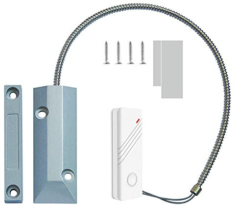 Wolf-Guard MC-J01 Contacto de puerta para puerta de garaje de metal, sensor inalámbrico puerta alarma magnética tienda hogar garaje obturador de metal puerta kit de seguridad