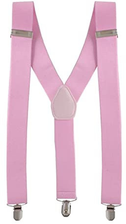 Golden Beads Bretelle regolabili a forma di Y, unisex, con elastico posteriore a Y e clip, rosa, Taglia unica