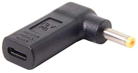 cablecc USB 3.1 Typ C USB-C auf DC 19V Adapter PD Emulator Trigger 90 Grad abgewinkelt (4,0 x 1,7 mm)