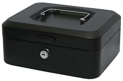 Bismark Geldkassette mit Ablagefach und Med-Verschluss, Schwarz, Standard