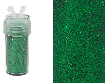 Creativery Glitzerpulver 0,26mm Dose 2,5x5,5cm mit Streudeckel Glitzerstaub Glitter Basteln Nailart Farbauswahl: grün 580