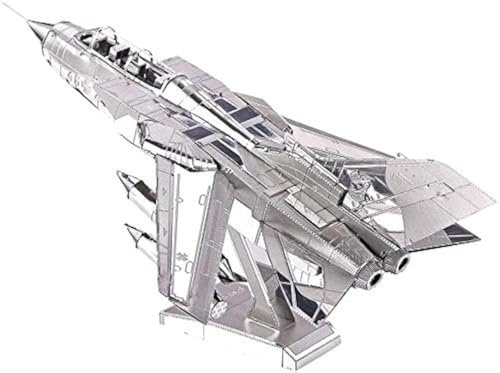 Piececool 3D Puzzle Metal Silver ADV Panavia Tornado, War Fighter Plane Craft Model Kits for Adults to Build, 3D Puzzles Adult Teens for 304 Stainless Steel, Home Decoration, 83 Pieces