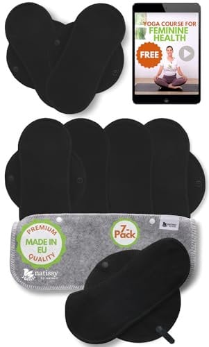 Öko Slipeinlagen waschbar aus Bio Baumwolle (Größe S, 7er-Pack); kleine, dünne Slipeinlagen Damen & Mädchen MADE IN EU; waschbar bei hoher T°; 100% atmungsaktiv (kein PUL/TPU) für täglichen Ausfluss