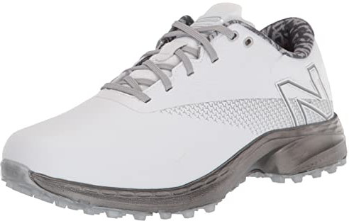 New Balance Men's Fresh Foam X Defender SL Golf Shoe, White/Grey, 15