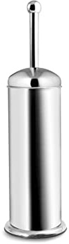Home Toilet Brush Holder Stainless Steel Bathroom Cleaning System Grey 11x11x40cm