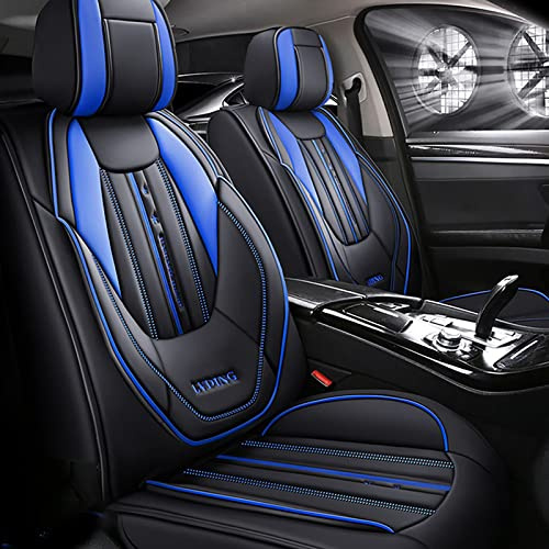 Maipula Auto Sitzauflage Für Citroen Für C3 2004-2020 vordere 2 Sitze Allwetter-Autositzbezug Kunstleder Komfortabler Autositzbezüge,Schwarz Blau