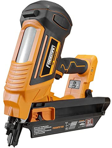 Freeman PE20VT2183 20 Volt Cordless and Brushless 21 Degree 3-1/4 Framing Nailer (Tool Only) – 750 Shots per Charge