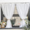 Yaland Leinenoptik Scheibengardine mit zarten Spitzen-Wellenkante Gardine in Küche, Wohnzummer,Balkon Landhausstil Stangendurchzug 1 Stück, Weiß, BxH 80x120cm