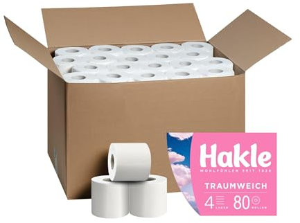Hakle Traumweich Toilettenpapier – 80 Rollen, Sanfte Reinigung für Wohlbefinden