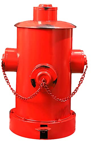 Retro-Mülleimer 25 35 55 L, runder Metall-Mülleimer mit Deckel und Pedal, abnehmbarer Inneneimer mit Tragegriff, Vintage-Metallmülleimer für Badezimmer, Küche, Büro, Rot, L