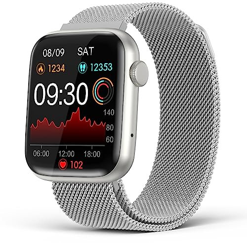 Smart Watch per uomini, Fitness Tracker con schermo completo da 1,9'' HD, Smartwatch impermeabile IP67 con frequenza cardiaca, pressione sanguigna e ossigeno, monitor del sonno per Android e iPhone