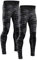 DANISH ENDURANCE Kompressionshose, Lange Laufhose, Sport-Leggings mit Taschen, Leicht & Bequem, für Herren, 2er Pack Grau Camo L
