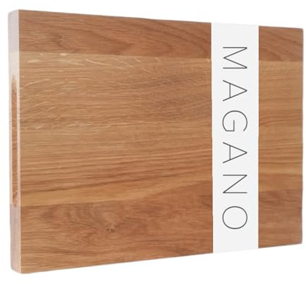 MAGANO Eiche Schneidebrett 36x26x3cm | Made in Germany I Hochwertiges & langlebiges Küchenbrett | Design & robuste Verarbeitung für Profis & Hobbyköche I Eiche Holzbrett für Gemüße & Fleisch